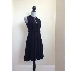 Moschino Black Pleated Braided Trim Dress 40 36 4